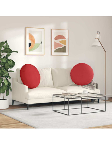 Cuscini per Seduta 2 pcs Rosso Ø60 x 21 cm Tessuto