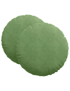 Cuscini per Seduta 2 pcs Verde chiaro Ø 40 x 13 cm Velluto 2