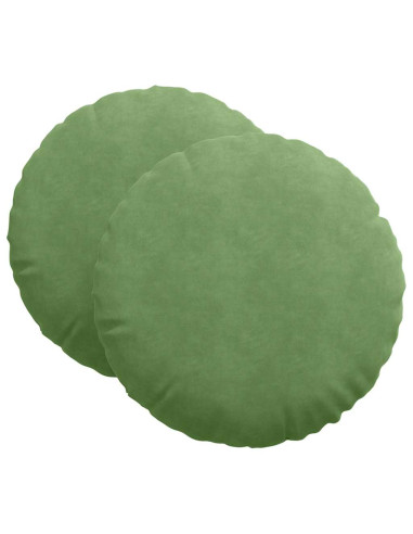 Cuscini per Seduta 2 pcs Verde chiaro Ø 40 x 13 cm Velluto