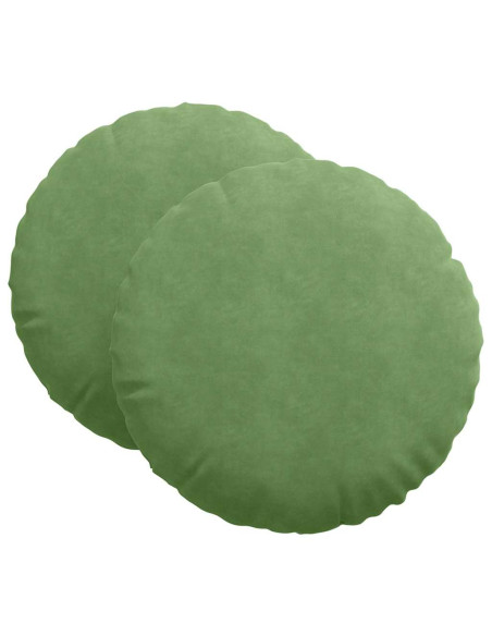 Cuscini per Seduta 2 pcs Verde chiaro Ø 40 x 13 cm Velluto
