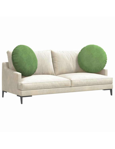 Cuscini per Seduta 2 pcs Verde chiaro Ø 40 x 13 cm Velluto