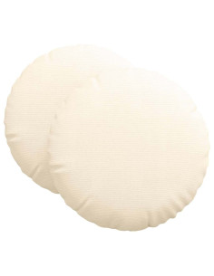 Cuscini per Seduta 2 pcs Crema Ø 60 cm Tessuto in Cords 2
