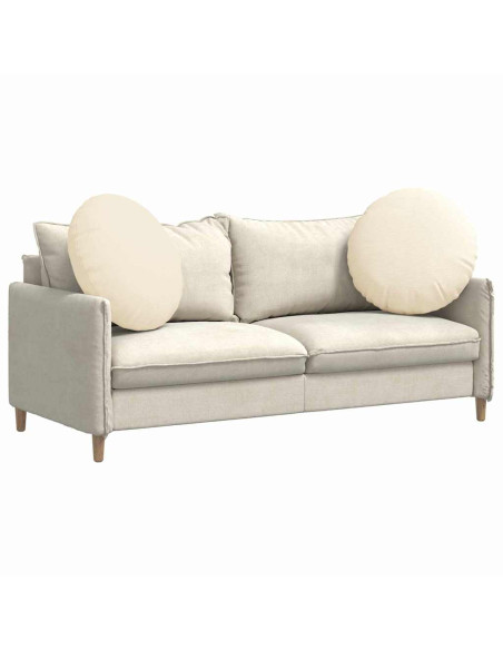 Cuscini per Seduta 2 pcs Crema Ø 60 cm Tessuto in Cords