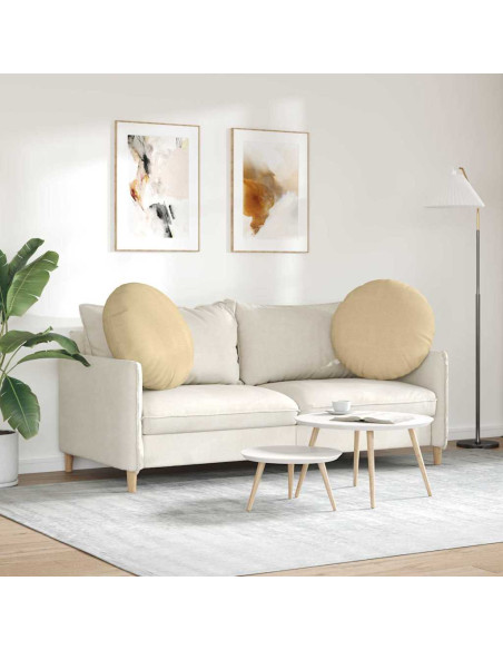 Cuscini per Seduta 2 pcs Grigio Verde Ø 60 cm Tessuto in Cords