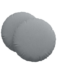 Cuscini per Seduta 2 pcs Grigio chiaro Ø80 x 29 cm Tessuto 2