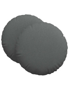 Cuscini per Seduta 2 pcs Grigio scuro Ø80 x 29 cm Tessuto 2