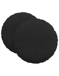Cuscini per Seduta 2 pcs Nero Ø80 x 29 cm Tessuto 2