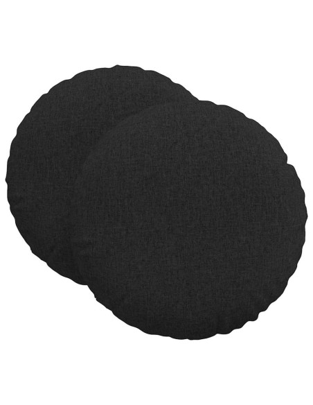 Cuscini per Seduta 2 pcs Nero Ø80 x 29 cm Tessuto