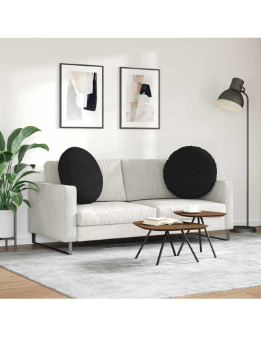 Cuscini per Seduta 2 pcs Nero Ø80 x 29 cm Tessuto