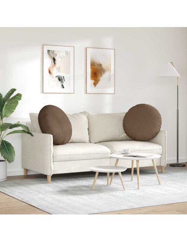Cuscini per Seduta 2 pcs Marrone Ø80 x 29 cm Tessuto