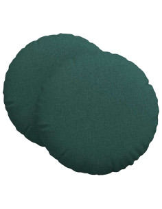 Cuscini per Seduta 2 pcs Verde Scuro Ø80 x 29 cm Tessuto 2