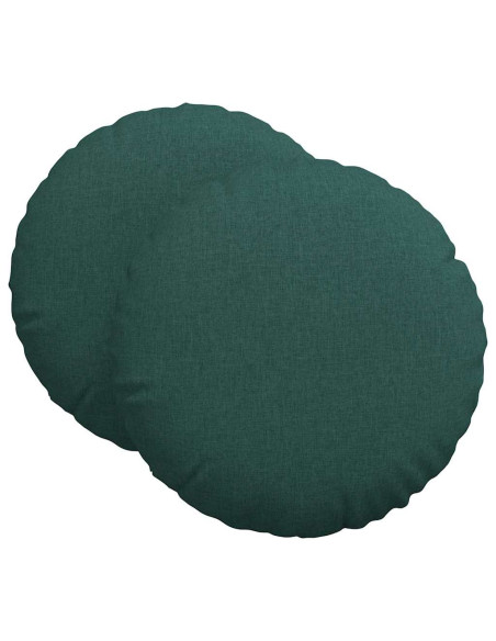 Cuscini per Seduta 2 pcs Verde Scuro Ø80 x 29 cm Tessuto