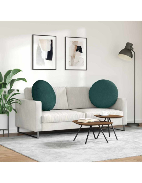 Cuscini per Seduta 2 pcs Verde Scuro Ø80 x 29 cm Tessuto