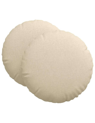 Cuscini per Seduta 2 pcs Crema Ø80 x 29 cm Tessuto