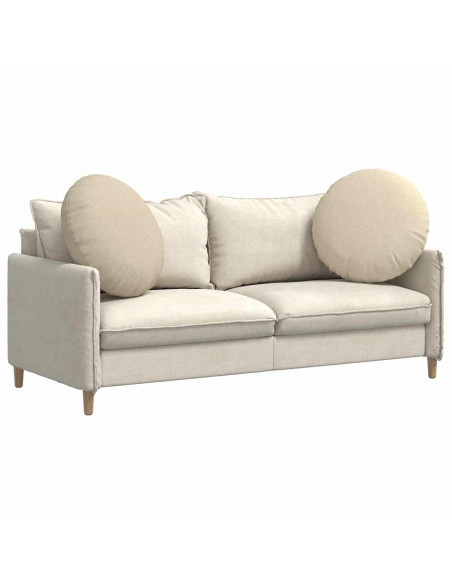 Cuscini per Seduta 2 pcs Crema Ø80 x 29 cm Tessuto