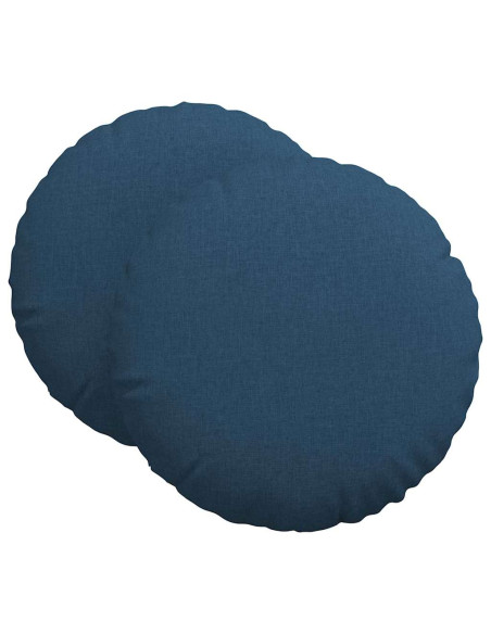 Cuscini per Seduta 2 pcs Blu Ø80 x 29 cm Tessuto