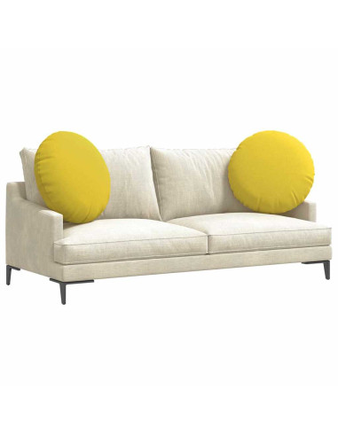 Cuscini per Seduta 2 pcs Giallo Chiaro Ø80 x 29 cm Tessuto