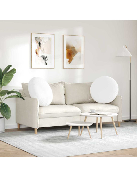 Cuscini per Seduta 2 pcs Bianco Ø80 x 29 cm Tessuto
