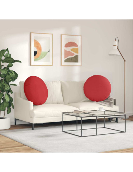 Cuscini per Seduta 2 pcs Rosso Ø80 x 29 cm Tessuto