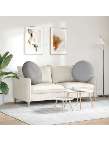 Cuscini per Seduta 2 pcs Grigio Nuvola Ø80 x 29 cm Tessuto