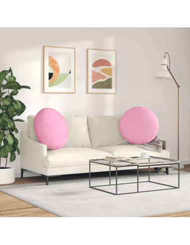 Cuscini per Seduta 2 pcs Rosa Ø80 x 29 cm Tessuto