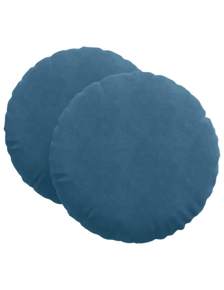 Cuscini per Seduta 2 pcs Blu Ø 80 x 29 cm Velluto