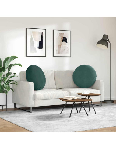 Cuscini per Seduta 2 pcs Verde Scuro Ø 80 x 29 cm Velluto