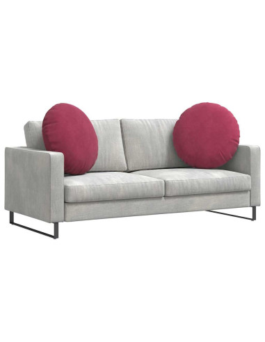Cuscini per Seduta 2 pcs Rosso Vino Ø 80 x 29 cm Velluto