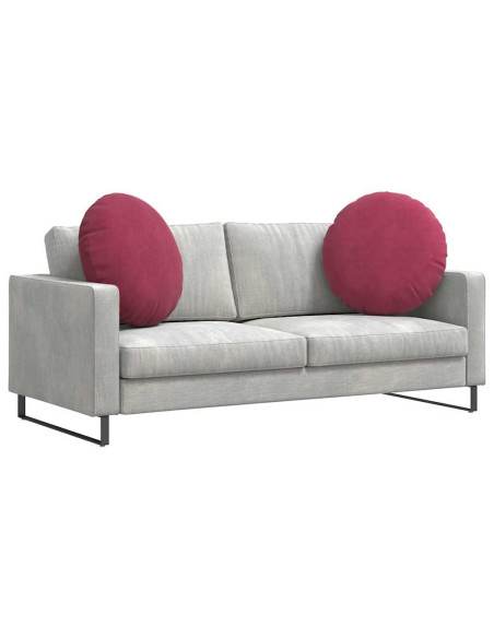 Cuscini per Seduta 2 pcs Rosso Vino Ø 80 x 29 cm Velluto