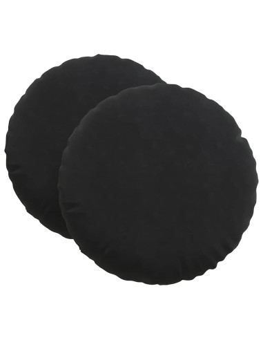 Cuscini per Seduta 2 pcs Nero Ø 80 x 29 cm Velluto