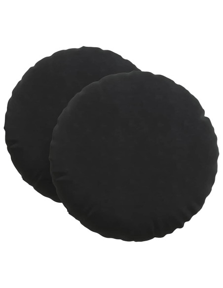 Cuscini per Seduta 2 pcs Nero Ø 80 x 29 cm Velluto