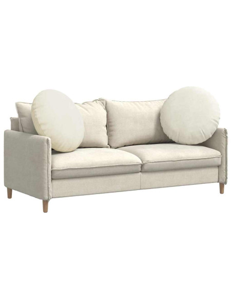 Cuscini per Seduta 2 pcs Crema Ø 80 x 29 cm Velluto