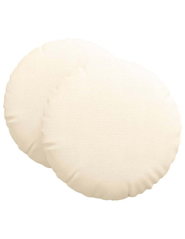 Cuscini per Seduta 2 pcs Crema Ø 80 cm Tessuto in Cords