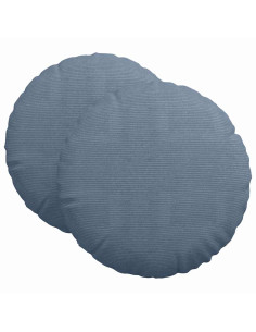 Cuscini per Seduta 2 pcs Blu Ø 80 cm Tessuto in Cords 2