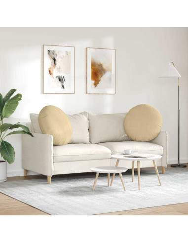 Cuscini per Seduta 2 pcs Grigio Verde Ø 80 cm Tessuto in Cords