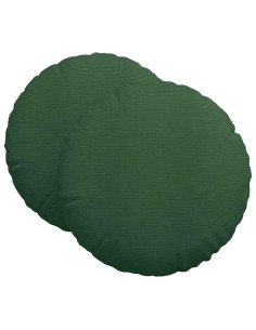 Cuscini per Seduta 2 pcs Verde Scuro Ø 80 cm Tessuto in Cords 2