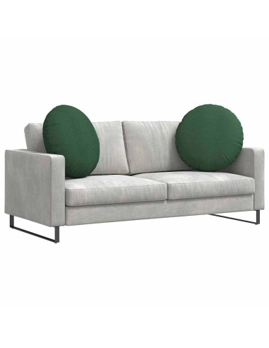 Cuscini per Seduta 2 pcs Verde Scuro Ø 80 cm Tessuto in Cords