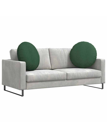 Cuscini per Seduta 2 pcs Verde Scuro Ø 80 cm Tessuto in Cords