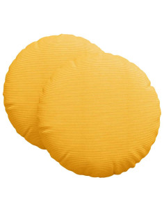 Cuscini per Seduta 2 pcs Giallo Chiaro Ø 80 cm Tessuto in Cords 2