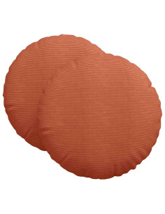 Cuscini per Seduta 2 pcs Rosso Arancio Ø 80 cm Tessuto in Cords 2