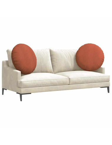 Cuscini per Seduta 2 pcs Rosso Arancio Ø 80 cm Tessuto in Cords