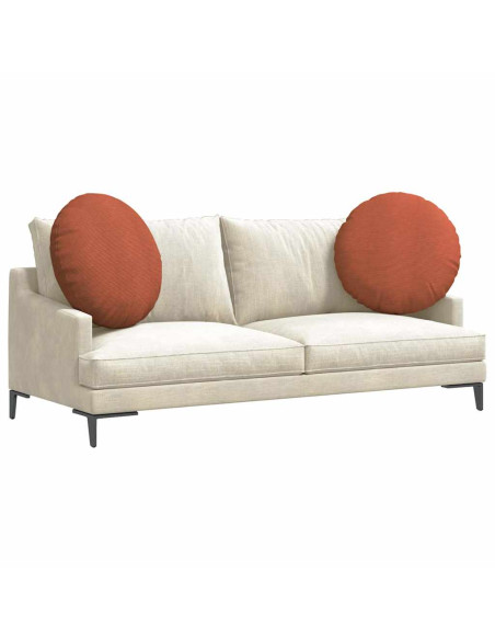 Cuscini per Seduta 2 pcs Rosso Arancio Ø 80 cm Tessuto in Cords