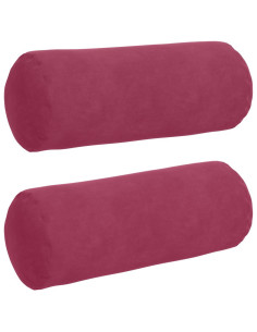 Cuscini a rullo 2 pcs Rosso Vino Ø 15 x 40 cm Tessuto in Cords 2