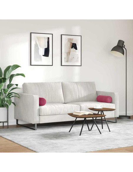 Cuscini a rullo 2 pcs Rosso Vino Ø 15 x 40 cm Tessuto in Cords