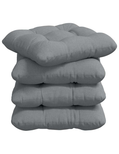 Cuscini per Seduta 4 pcs Grigio chiaro 40 x 40 x 12 cm Tessuto