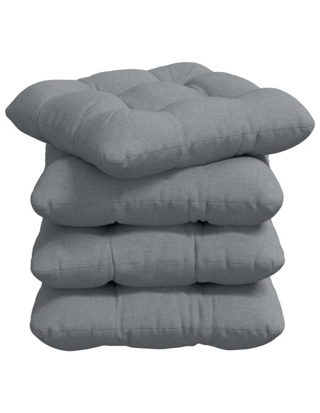 Cuscini per Seduta 4 pcs Grigio chiaro 40 x 40 x 12 cm Tessuto