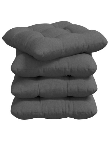 Cuscini per Seduta 4 pcs Grigio scuro 40 x 40 x 12 cm Tessuto