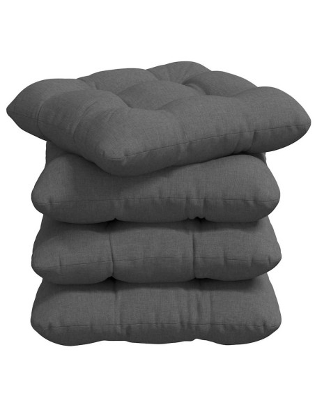 Cuscini per Seduta 4 pcs Grigio scuro 40 x 40 x 12 cm Tessuto