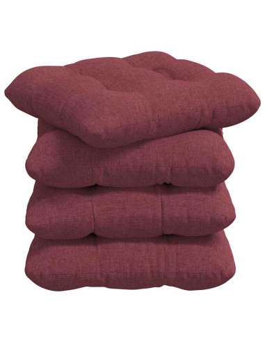Cuscini per Seduta 4 pcs Rosso Vino 40 x 40 x 12 cm Tessuto