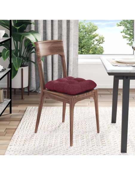 Cuscini per Seduta 4 pcs Rosso Vino 40 x 40 x 12 cm Tessuto